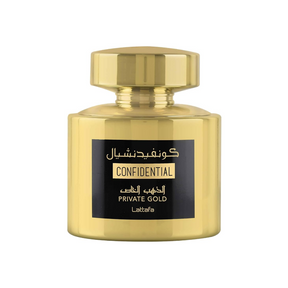 Confidential Private Gold Eau De Parfum By Lattafa 100ml 3.4 FL OZ