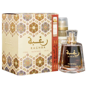 RAGHBA Eau De Parfum 100 ML 3.4 FL OZ By Lattafa With Deo Spray