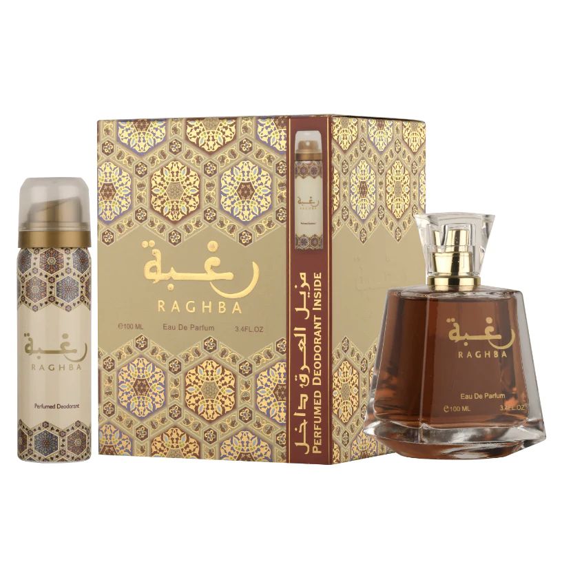 RAGHBA Eau De Parfum 100 ML 3.4 FL OZ By Lattafa With Deo Spray