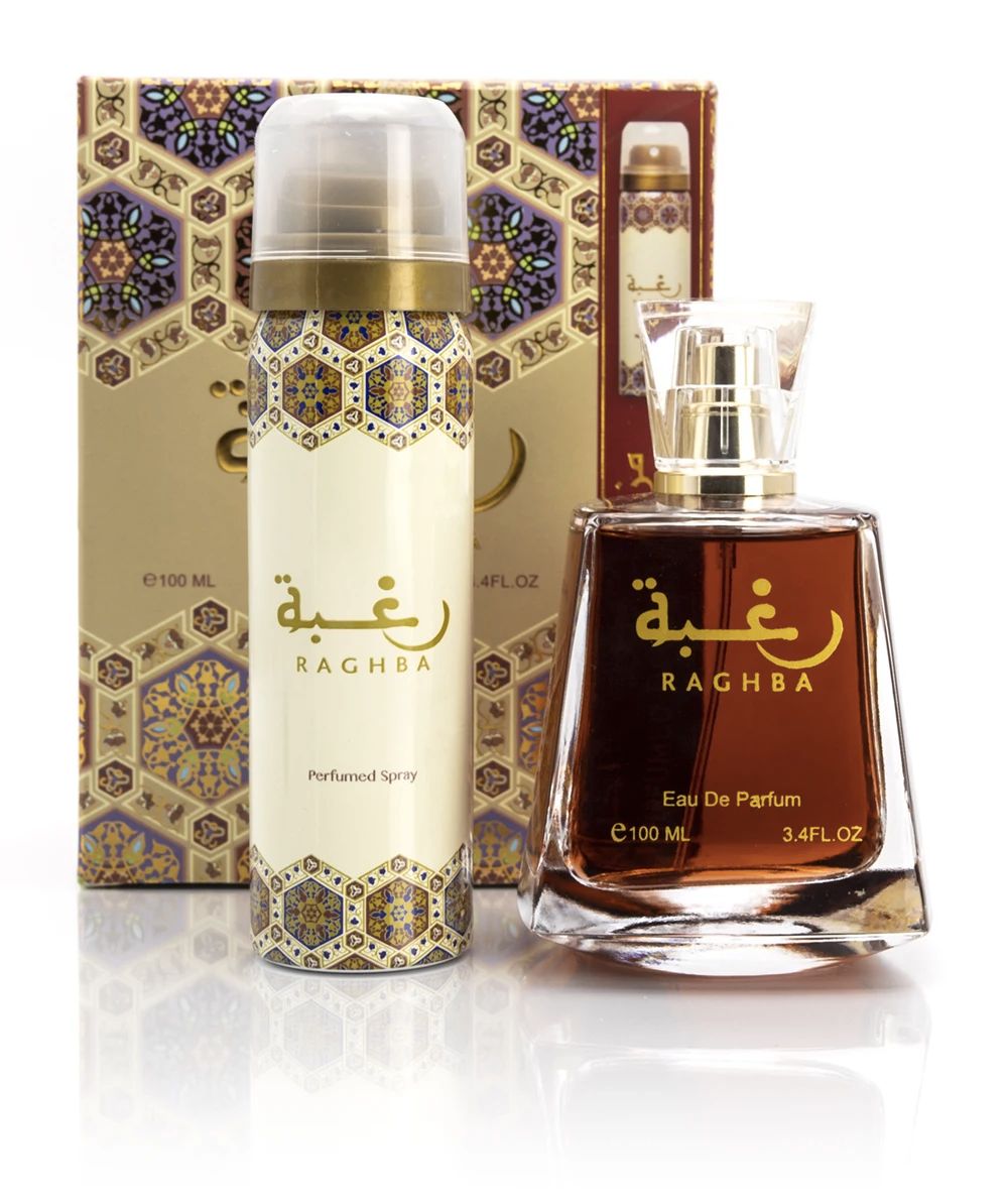 RAGHBA Eau De Parfum 100 ML 3.4 FL OZ By Lattafa With Deo Spray