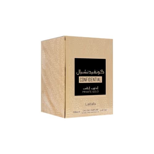 Confidential Private Gold Eau De Parfum By Lattafa 100ml 3.4 FL OZ