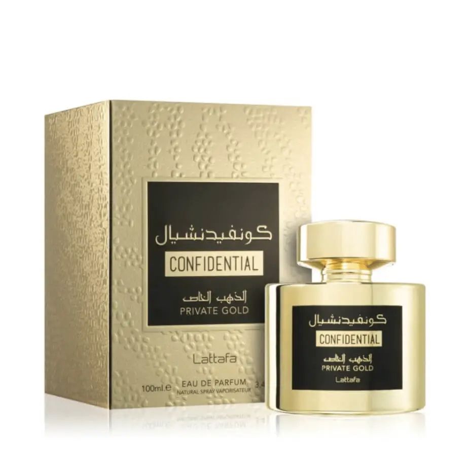 Confidential Private Gold Eau De Parfum By Lattafa 100ml 3.4 FL OZ
